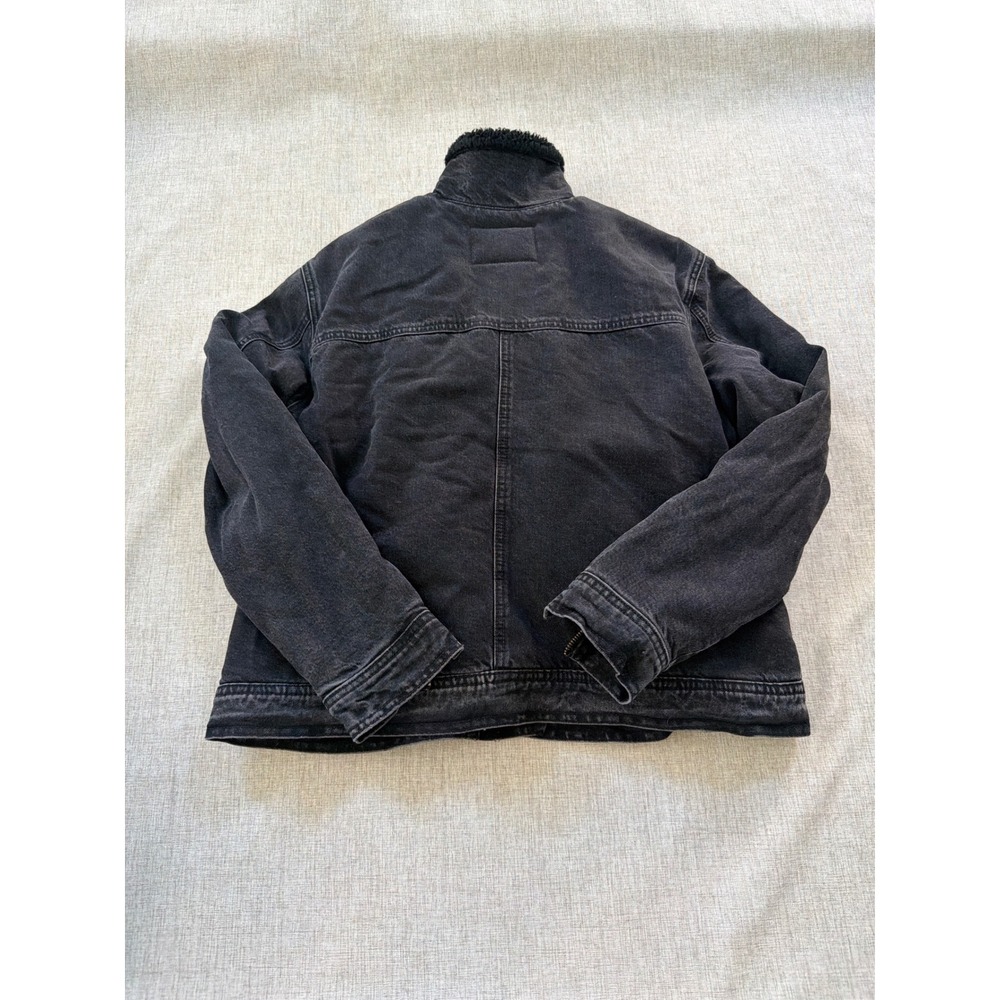 Lucky Brand Denim Sherpa Lined Moto Jacket Women's Large Asymmetrical - Picture 9 of 9